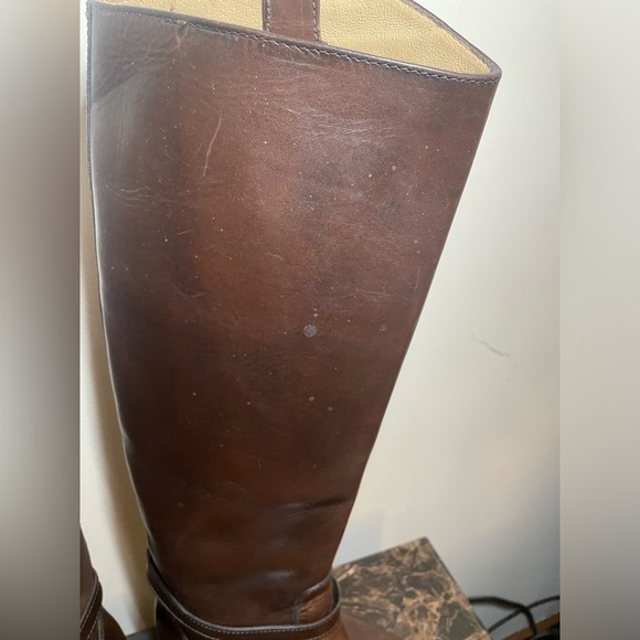 Frye Melissa Logo Boots Saddle Knee Riding Size 8.5 - Picture 2 of 16